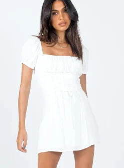 Princess Polly Fauci Mini Dress  White New