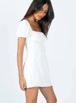 Princess Polly Fauci Mini Dress  White New