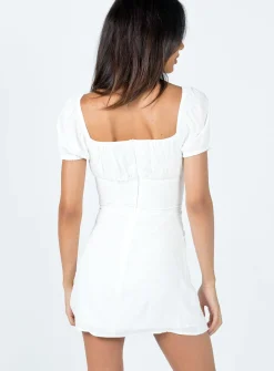 Princess Polly Fauci Mini Dress  White New