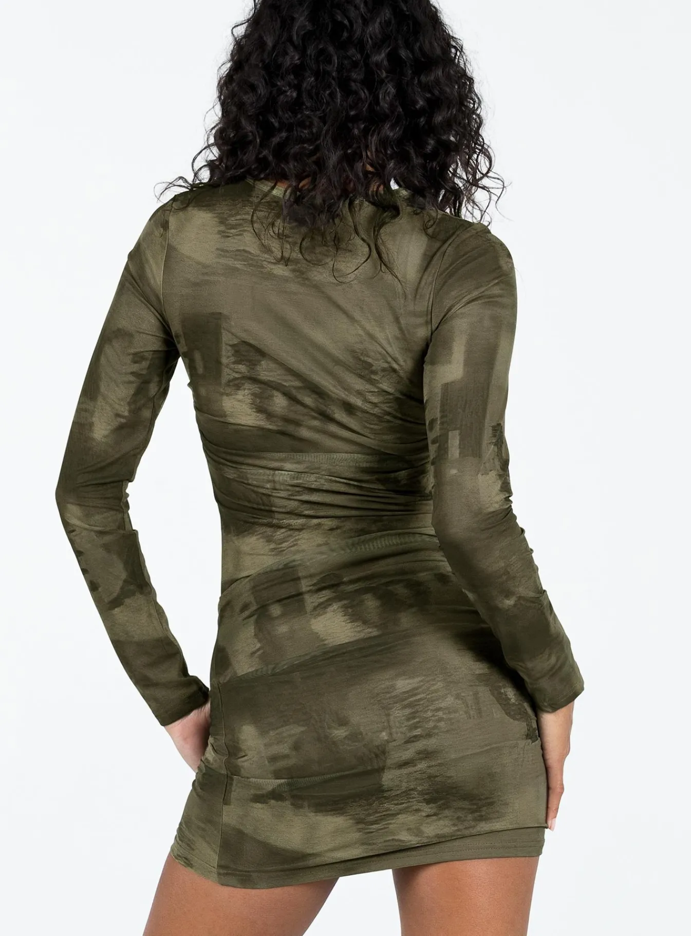 Princess Polly Favel Mini Dress Khaki Sale