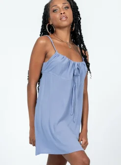 Princess Polly Fayette Mini Dress  Blue Sale