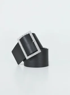 Princess Polly Fearon Rhinestone Belt  Black Best