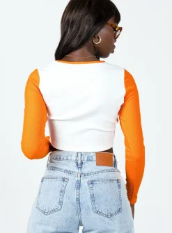 Princess Polly Feed Your Soul Long Sleeve Top Orange Fashion