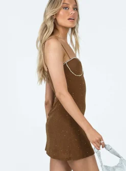 Princess Polly Feels Like Summer Mini Dress Brown Shop