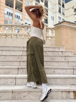 Princess Polly Ferguson Parachute Maxi Skirt Khaki Store
