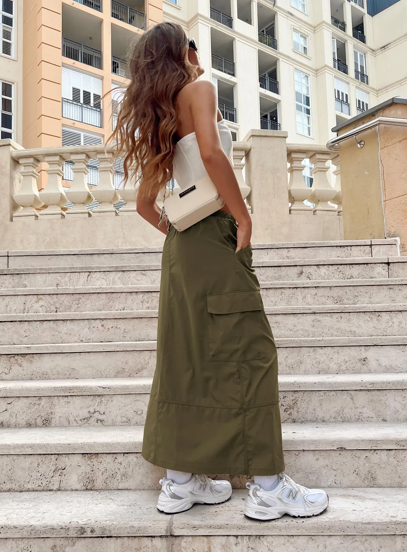 Princess Polly Ferguson Parachute Maxi Skirt Khaki Store