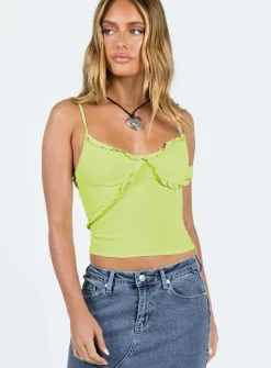 Princess Polly Fernad Ruffle Cami  Green Shop