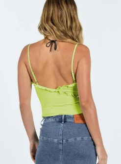 Princess Polly Fernad Ruffle Cami  Green Shop