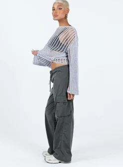 Princess Polly Fernando Parachute Pants  Slate Cheap
