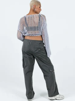 Princess Polly Fernando Parachute Pants  Slate Cheap