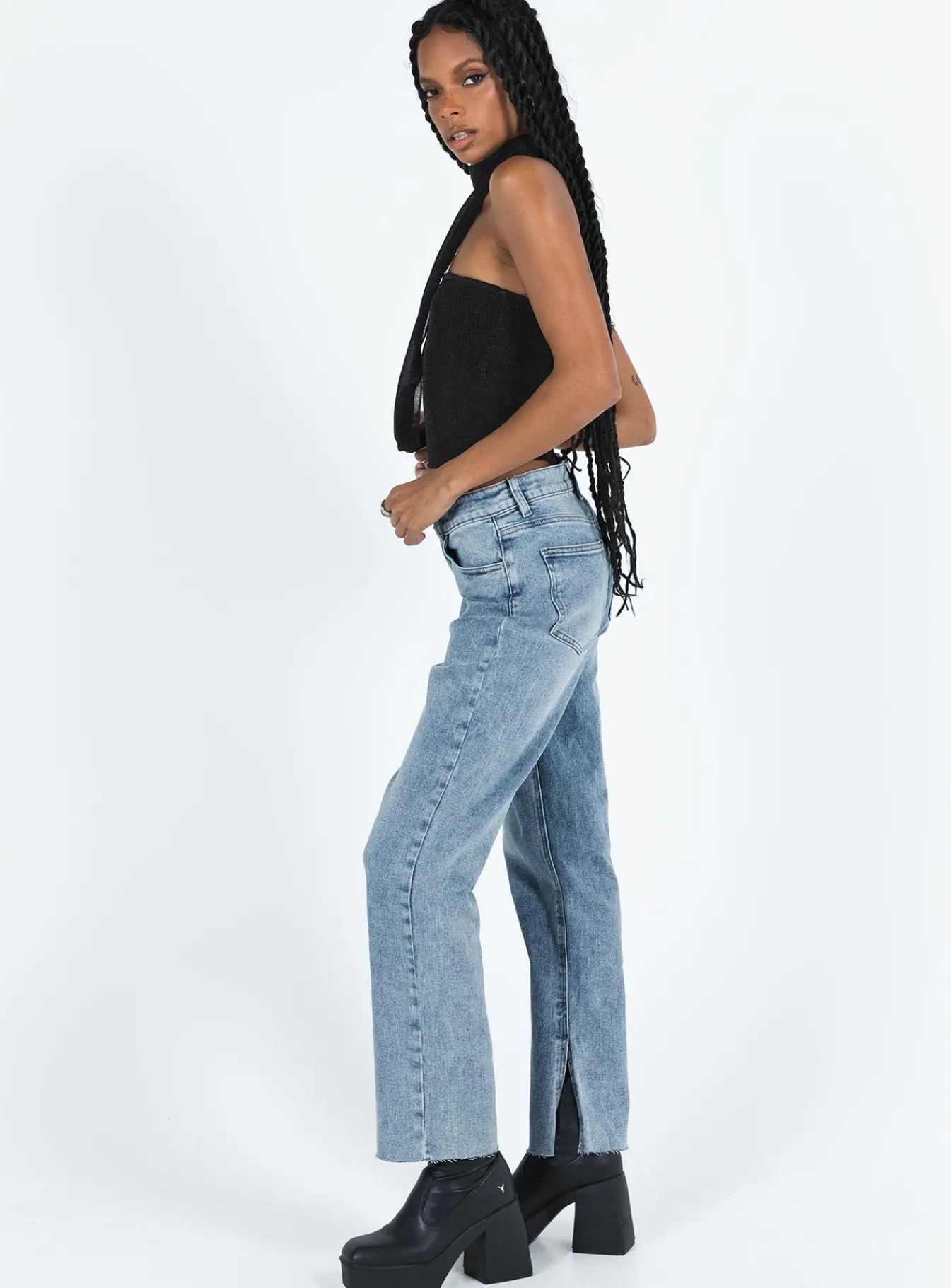 Princess Polly Ferrero Jeans Mid Wash Denim Store