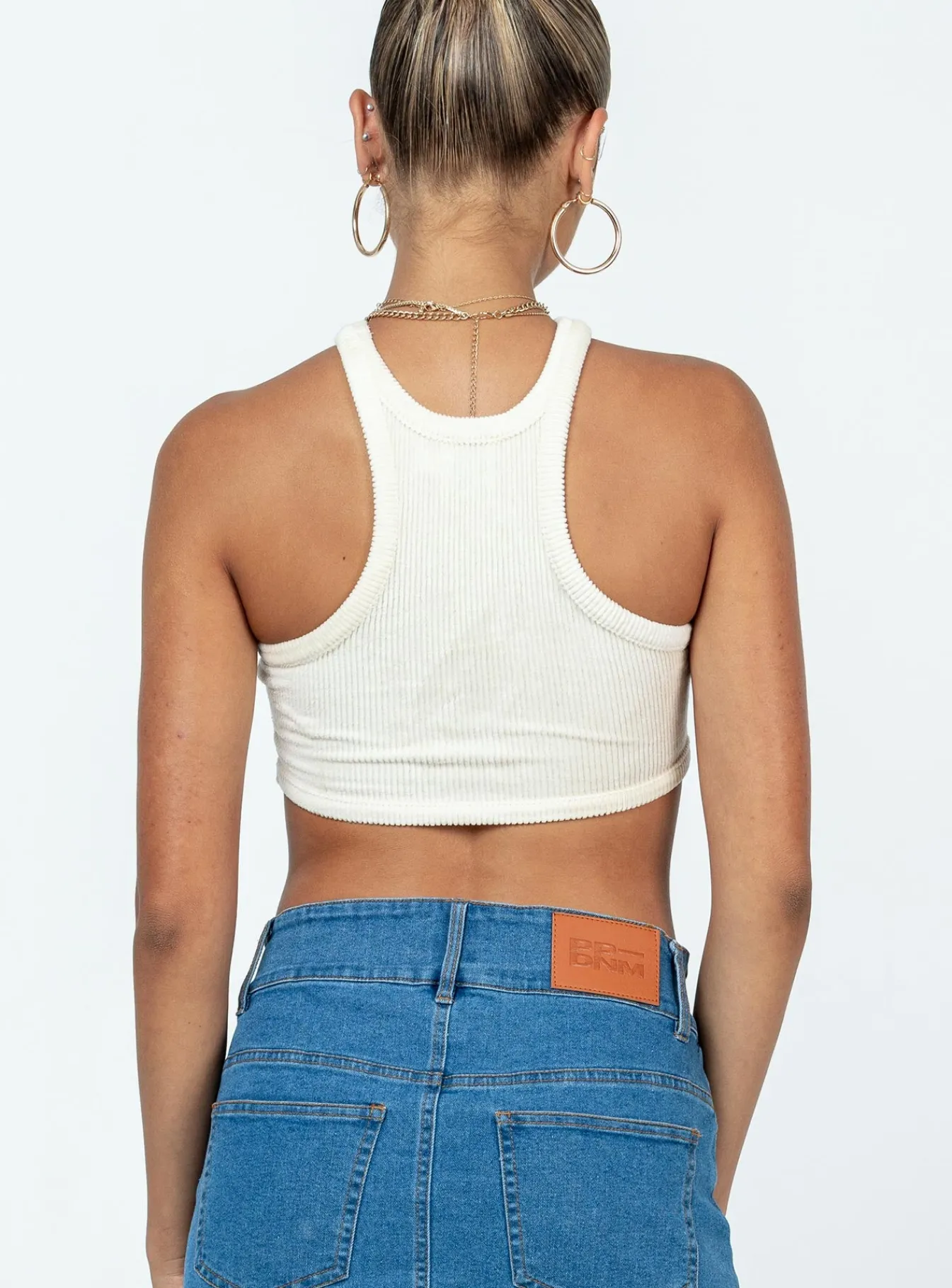 Princess Polly Feya Cord Dip Tank Cream Cheap