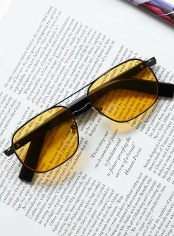 Princess Polly Figaro Sunglasses  Yellow New