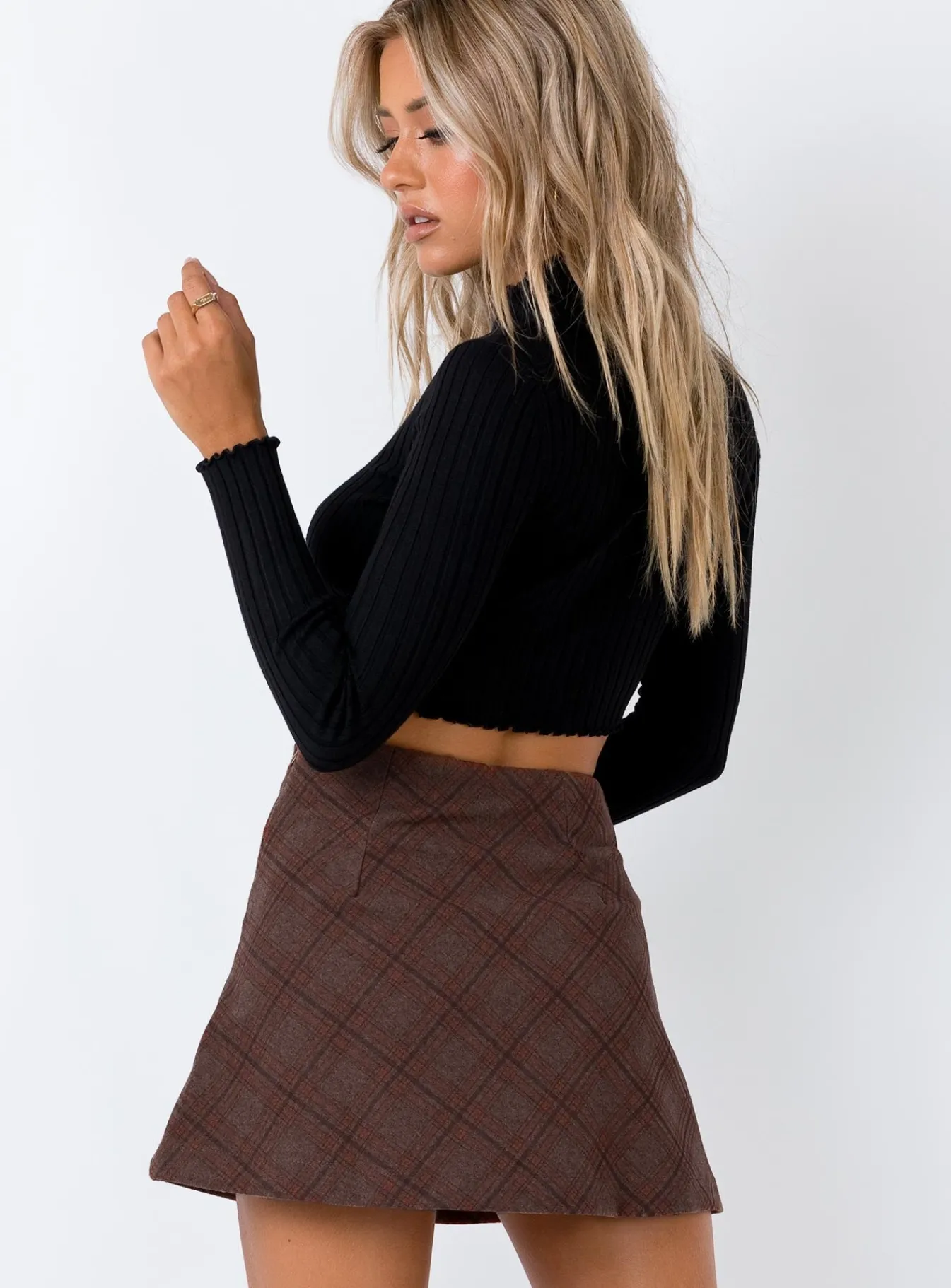 Princess Polly Fike Mini Skirt Brown Sale