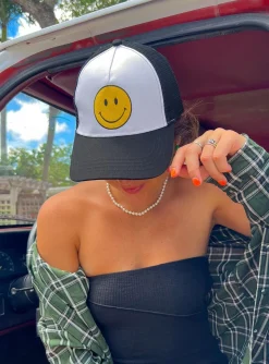 Princess Polly Fired Up Trucker Hat/ White   Black Hot