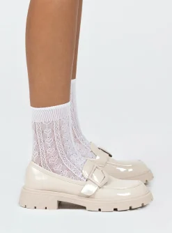 Princess Polly Fitzgerald Loafer  Cream Fashion