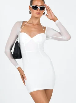Princess Polly Flavelle Long Sleeve Mini Dress  White Best