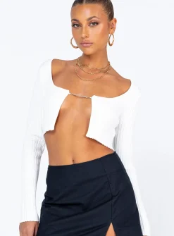 Princess Polly Fletcher Long Sleeve Top White New