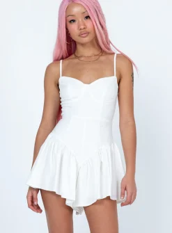 Princess Polly Floria Romper  White Fashion