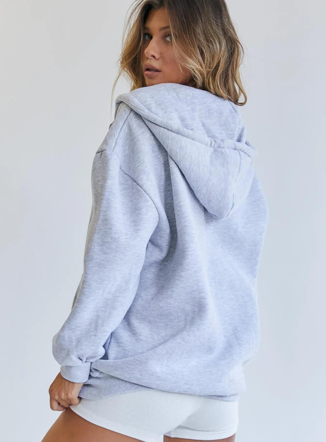Princess Polly Florida Zip Up Sweatshirt Grey Best
