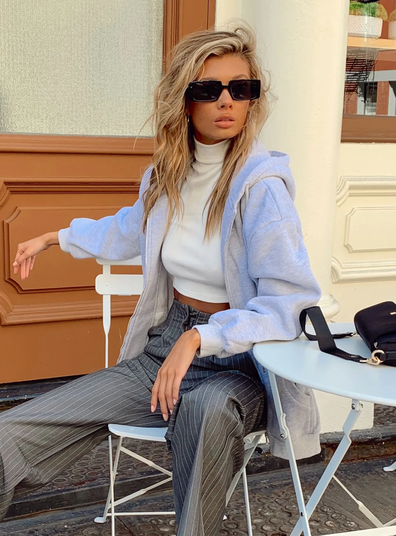 Princess Polly Florida Zip Up Sweatshirt Grey Best