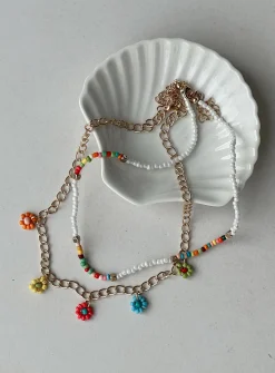 Princess Polly Flower Bliss Necklace Gold / Multi Best Sale