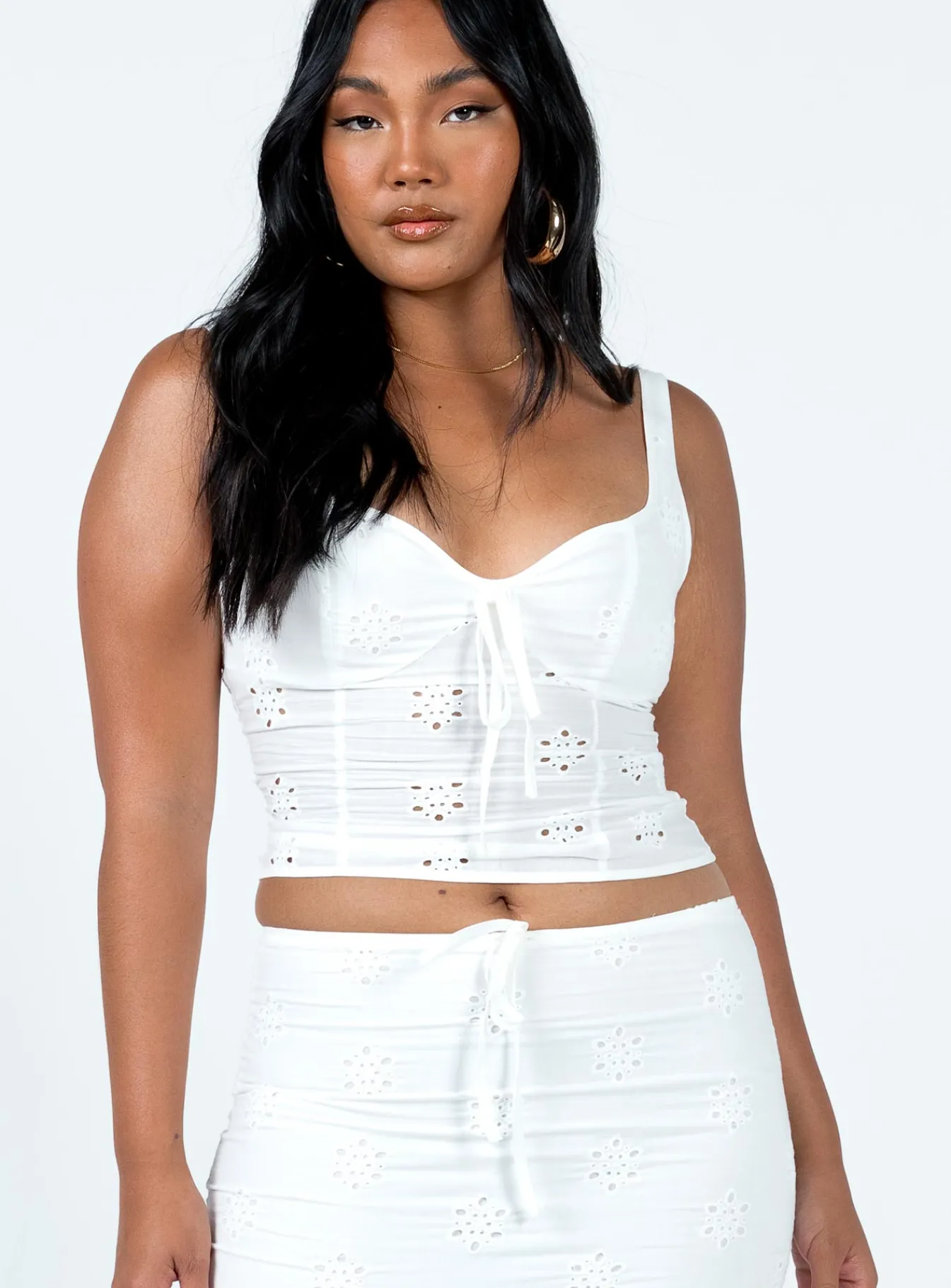 Princess Polly Flowerfields Top Ivory Clearance