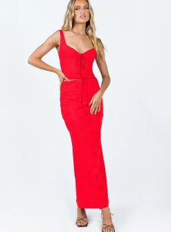Princess Polly Flowerfields Top  Red New