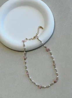 Princess Polly Floyd Necklace  Gold / Pink Hot