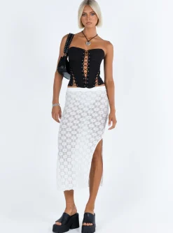 Princess Polly Focus On Yourself Midi Skirt  White Shop