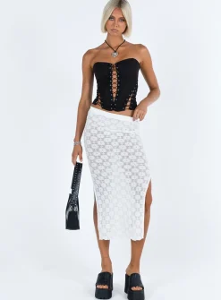Princess Polly Focus On Yourself Midi Skirt White Shop