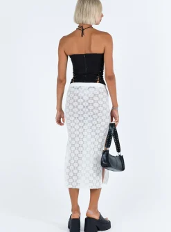 Princess Polly Focus On Yourself Midi Skirt White Shop