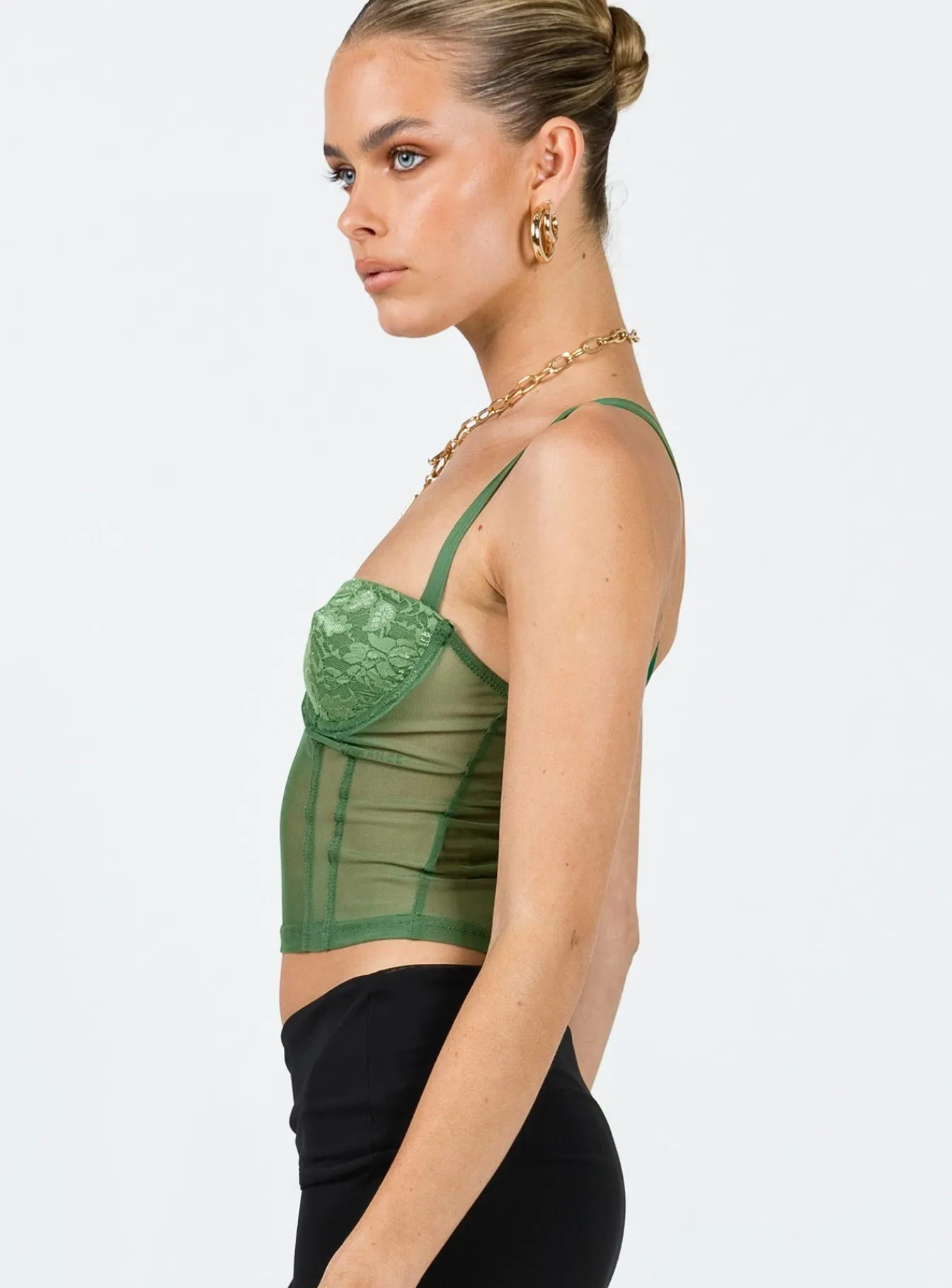 Princess Polly Foresta Bustier Top Green Clearance
