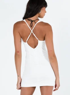 Princess Polly Forrie Mini Dress  White Cheap