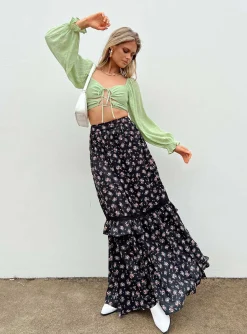 Princess Polly Fowler Maxi Skirt  Black Best Sale