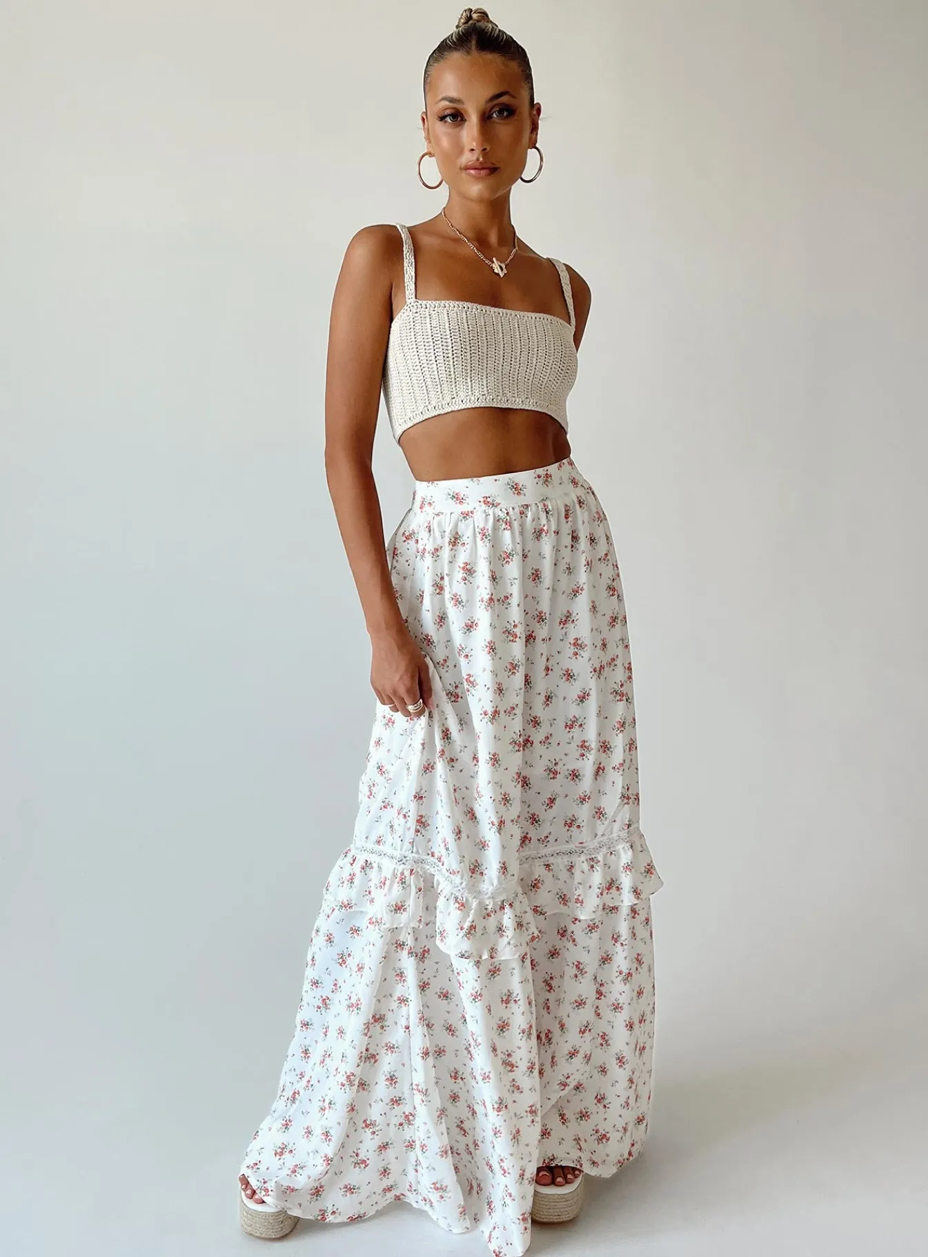 Princess Polly Fowler Maxi Skirt White Store