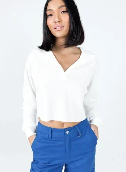 Princess Polly Frances Sweater  White Outlet