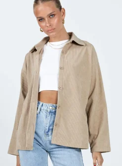 Princess Polly Frannie Corduroy Jacket  Cream Hot