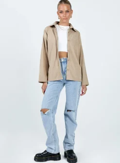 Princess Polly Frannie Corduroy Jacket Cream Hot