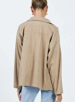 Princess Polly Frannie Corduroy Jacket Cream Hot