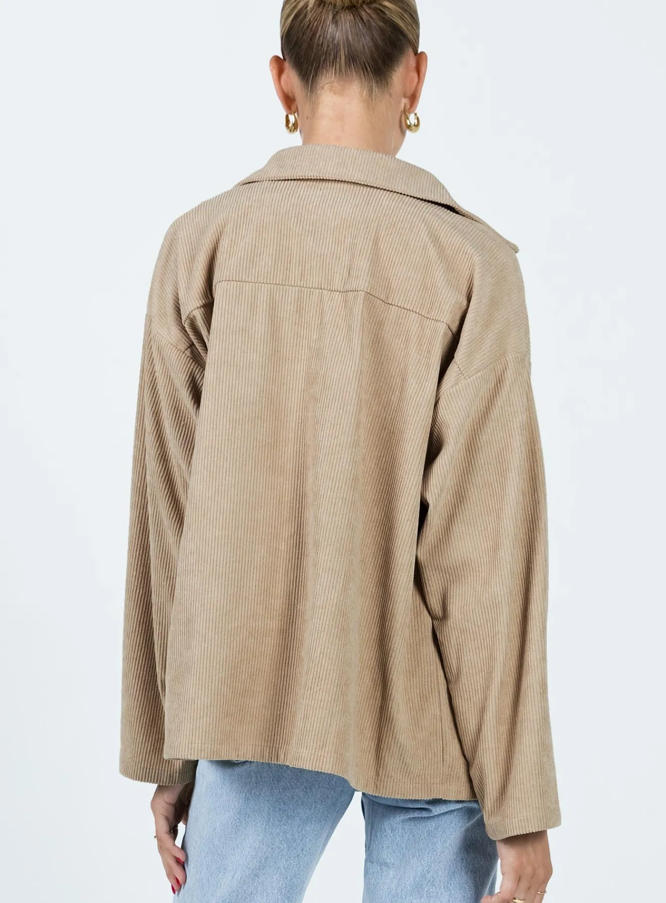 Princess Polly Frannie Corduroy Jacket Cream Hot