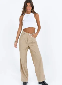 Princess Polly Frannie Corduroy Pants Cream Sale