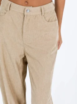 Princess Polly Frannie Corduroy Pants Cream Sale