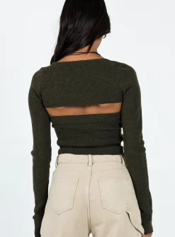 Princess Polly Freesia Two Piece Bolero Top Khaki Store