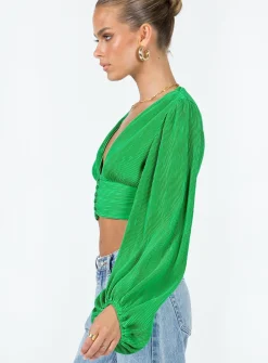Princess Polly Fria Top  Green Clearance