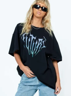 Princess Polly Future Oversize Tee  Black Cheap