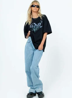Princess Polly Future Oversize Tee  Black Cheap
