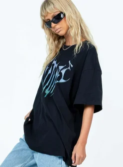 Princess Polly Future Oversize Tee  Black Cheap