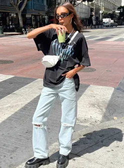 Princess Polly Future Oversize Tee  Black Cheap