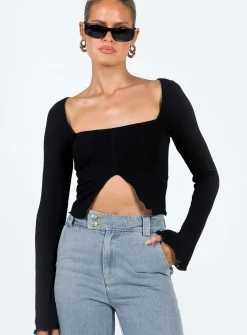 Princess Polly Gabriel Long Sleeve Top  Black Store